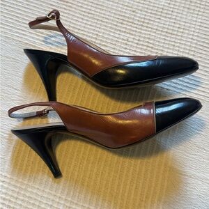 Bruno Magli Vintage Two-Tone Slingback Pumps AA 7.5 Italy